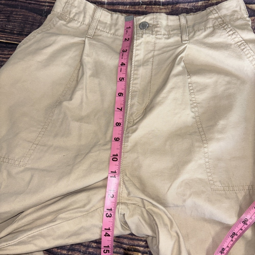 Levi's Pleated Balloon Leg Utility Pants Womens Size 25 Tan Tapered High Waisted - Picture 5 of 8